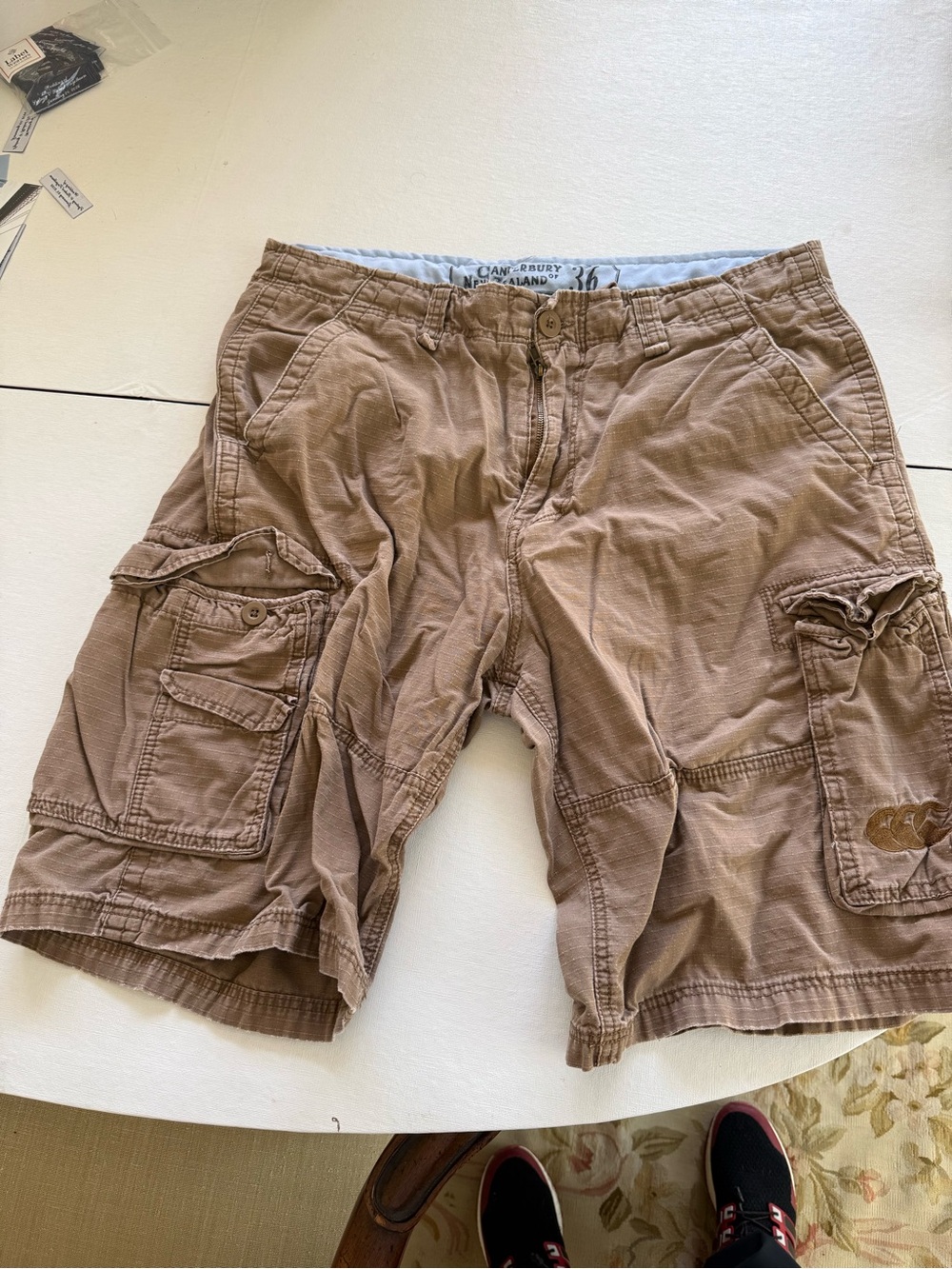 Men’s Canterbury of New Zealand Cargo Shorts in Khaki Brown